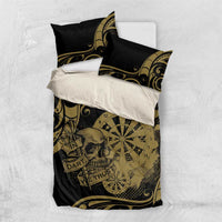 New Zealand Darts Bedding Set Skull In Dart We Trust Maori Pattern - Polynesian Pride