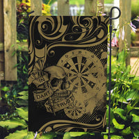 New Zealand Darts Garden Flag Skull In Dart We Trust Maori Pattern - Polynesian Pride