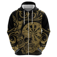 New Zealand Darts Hoodie Skull In Dart We Trust Maori Pattern - Polynesian Pride