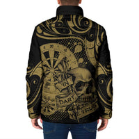 New Zealand Darts Padded Jacket Skull In Dart We Trust Maori Pattern - Polynesian Pride