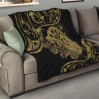 New Zealand Darts Quilt Skull In Dart We Trust Maori Pattern - Polynesian Pride