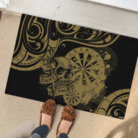 New Zealand Darts Rubber Doormat Skull In Dart We Trust Maori Pattern - Polynesian Pride