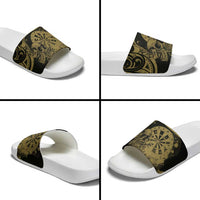 New Zealand Darts Slide Sandals Skull In Dart We Trust Maori Pattern - Polynesian Pride