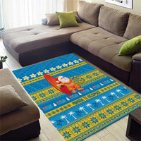 Tuvalu Christmas Area Rug Cute Santa Manuia te Kilisimasi - Polynesian Pride
