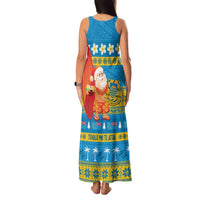 Tuvalu Christmas Family Matching Tank Maxi Dress and Hawaiian Shirt Cute Santa Manuia te Kilisimasi - Polynesian Pride