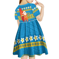 Tuvalu Christmas Kid Short Sleeve Dress Cute Santa Manuia te Kilisimasi LT14 - Polynesian Pride