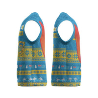 Tuvalu Christmas Knitted V-Neck Vest Cute Santa Manuia te Kilisimasi - Polynesian Pride