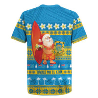 Tuvalu Christmas Rugby Jersey Cute Santa Manuia te Kilisimasi - Polynesian Pride