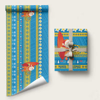 Tuvalu Christmas Wrapping Paper Cute Santa Manuia te Kilisimasi - Polynesian Pride
