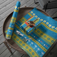 Tuvalu Christmas Wrapping Paper Cute Santa Manuia te Kilisimasi - Polynesian Pride