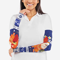 Nauru Christmas Arm Sleeves Cute Santa Coat Of Arms Merry Xmas - Polynesian Pride