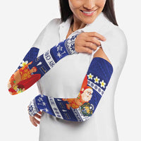 Nauru Christmas Arm Sleeves Cute Santa Coat Of Arms Merry Xmas - Polynesian Pride