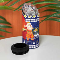 Nauru Christmas 4 in 1 Can Cooler Tumbler Cute Santa Coat Of Arms Merry Xmas - Polynesian Pride