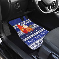 Nauru Christmas Car Mats Cute Santa Coat Of Arms Merry Xmas - Polynesian Pride