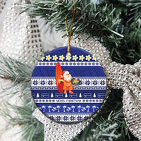 Nauru Christmas Ceramic Ornament Cute Santa Coat Of Arms Merry Xmas - Polynesian Pride
