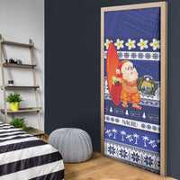 Nauru Christmas Door Cover Cute Santa Coat Of Arms Merry Xmas - Polynesian Pride