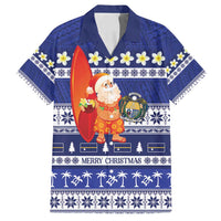 Nauru Christmas Family Matching Long Sleeve Bodycon Dress and Hawaiian Shirt Cute Santa Coat Of Arms Merry Xmas - Polynesian Pride