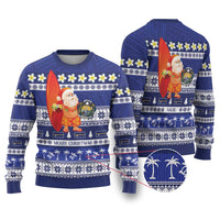Nauru Christmas Ugly Christmas Sweater Cute Santa Coat Of Arms Merry Xmas - Polynesian Pride