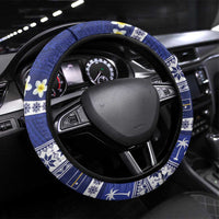 Nauru Christmas Steering Wheel Cover Cute Santa Coat Of Arms Merry Xmas - Polynesian Pride