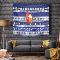 Nauru Christmas Tapestry Cute Santa Coat Of Arms Merry Xmas - Polynesian Pride