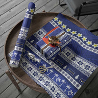 Nauru Christmas Wrapping Paper Cute Santa Coat Of Arms Merry Xmas - Polynesian Pride