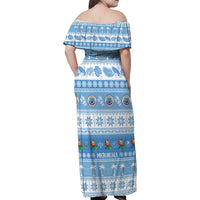 FSM Christmas Family Matching Off Shoulder Maxi Dress and Hawaiian Shirt Merry Xmas Federated States of Micronesia - Polynesian Pride