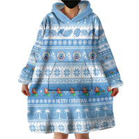 FSM Christmas Wearable Blanket Hoodie Merry Xmas Federated States of Micronesia - Polynesian Pride