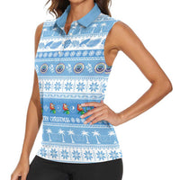 FSM Christmas Women Sleeveless Polo Shirt Merry Xmas Federated States of Micronesia - Polynesian Pride