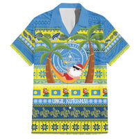 Palau Christmas Family Matching Off Shoulder Short Dress and Hawaiian Shirt Chilling Santa Ungil Kurismas - Polynesian Pride