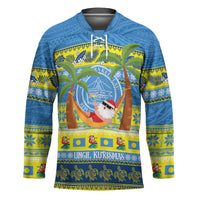 Palau Christmas Hockey Jersey Chilling Santa Ungil Kurismas LT14 Unisex Yellow - Polynesian Pride