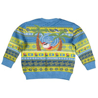 Palau Christmas Kid Ugly Christmas Sweater Chilling Santa Ungil Kurismas - Polynesian Pride