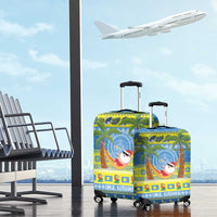 Palau Christmas Luggage Cover Chilling Santa Ungil Kurismas - Polynesian Pride