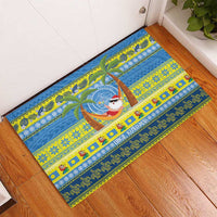 Palau Christmas Rubber Doormat Chilling Santa Ungil Kurismas - Polynesian Pride