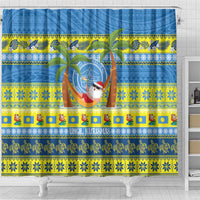 Palau Christmas Shower Curtain Chilling Santa Ungil Kurismas - Polynesian Pride