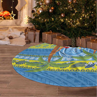 Palau Christmas Tree Skirt Chilling Santa Ungil Kurismas - Polynesian Pride