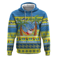 Palau Christmas Zip Hoodie Chilling Santa Ungil Kurismas - Polynesian Pride