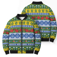 Solomon Islands Christmas Bomber Puffer Jacket The Solomons Melanesian Meri Krismas LT14 - Polynesian Pride