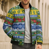 Solomon Islands Christmas Bomber Puffer Jacket The Solomons Melanesian Meri Krismas LT14 - Polynesian Pride