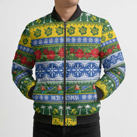 Solomon Islands Christmas Bomber Puffer Jacket The Solomons Melanesian Meri Krismas LT14 - Polynesian Pride