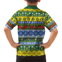 Solomon Islands Christmas Family Matching Off Shoulder Maxi Dress and Hawaiian Shirt The Solomons Melanesian Meri Krismas - Polynesian Pride