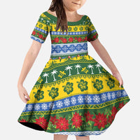 Solomon Islands Christmas Family Matching Off Shoulder Maxi Dress and Hawaiian Shirt The Solomons Melanesian Meri Krismas - Polynesian Pride