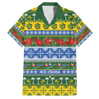 Solomon Islands Christmas Family Matching Off Shoulder Maxi Dress and Hawaiian Shirt The Solomons Melanesian Meri Krismas - Polynesian Pride