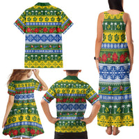 Solomon Islands Christmas Family Matching Tank Maxi Dress and Hawaiian Shirt The Solomons Melanesian Meri Krismas - Polynesian Pride