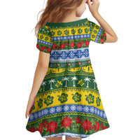 Solomon Islands Christmas Kid Short Sleeve Dress The Solomons Melanesian Meri Krismas - Polynesian Pride