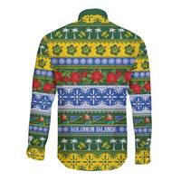 Solomon Islands Christmas Long Sleeve Button Shirt The Solomons Melanesian Meri Krismas - Polynesian Pride