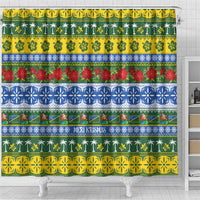 Solomon Islands Christmas Shower Curtain The Solomons Melanesian Meri Krismas - Polynesian Pride