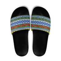 Solomon Islands Christmas Slide Sandals The Solomons Melanesian Meri Krismas - Polynesian Pride