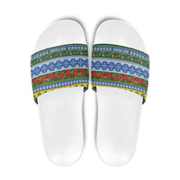 Solomon Islands Christmas Slide Sandals The Solomons Melanesian Meri Krismas - Polynesian Pride