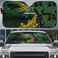 Solomon Islands Auto Sun Shade 677 Proud Crocodile Melanesian Pattern - Polynesian Pride