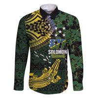 Solomon Islands Family Matching Long Sleeve Bodycon Dress and Hawaiian Shirt 677 Proud Crocodile Melanesian Pattern - Polynesian Pride